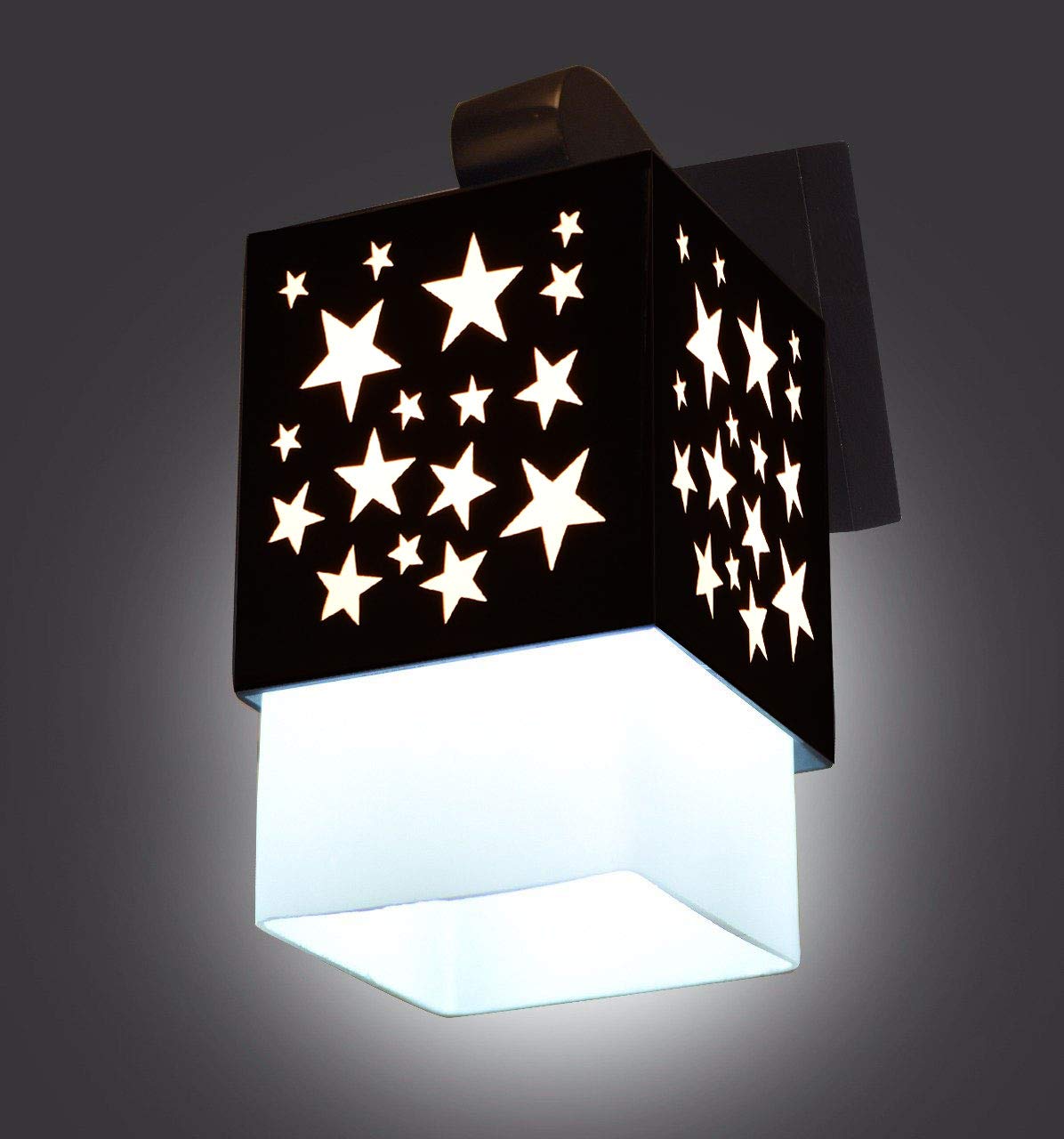 G Gojeeva Wooden Modern Design Wall Lamp Light Suitable for Living Room, Foyer, Bedroom, Hallway (Black)