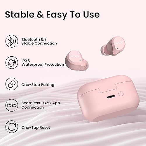 Miniatura 9 de TOZO NC9 Hybrid Active Noise Cancelling Wireless Earbuds, 6 Mics ENC Clear Call, IPX8 Waterproof, in Ear Bluetooth 5.3 Headphones Stereo Bass Ear