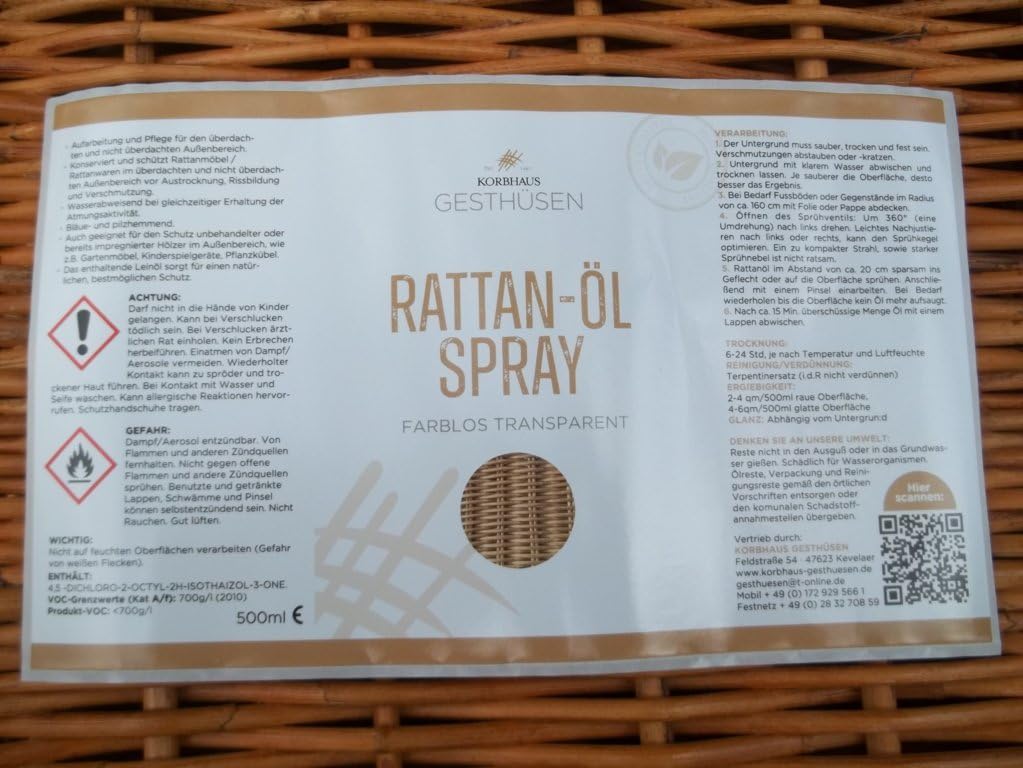 Olio di rattan Cura del rattan rigenerazione conservazione