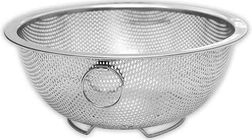 Miniatura 3 de HAWK - Colador de metal perforado de 8 pulgadas (8.0 in)  Anillo de elevación lateral de 1 pulgada (1.0 in)  Doble funcionalidad de drenaje y vapor