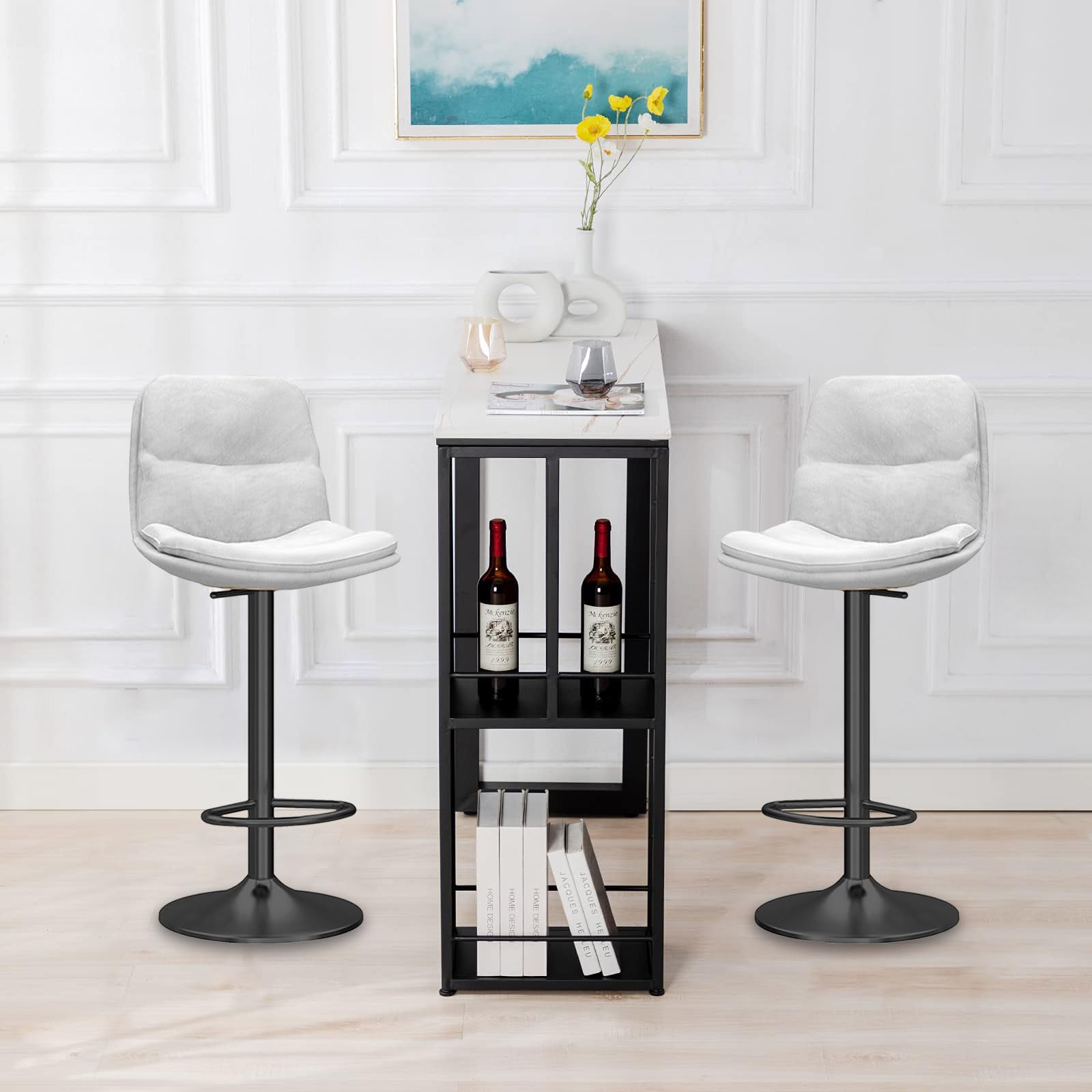 Amazon｜回転式高さ調節可能なカウンター高さスツール 3 個セット