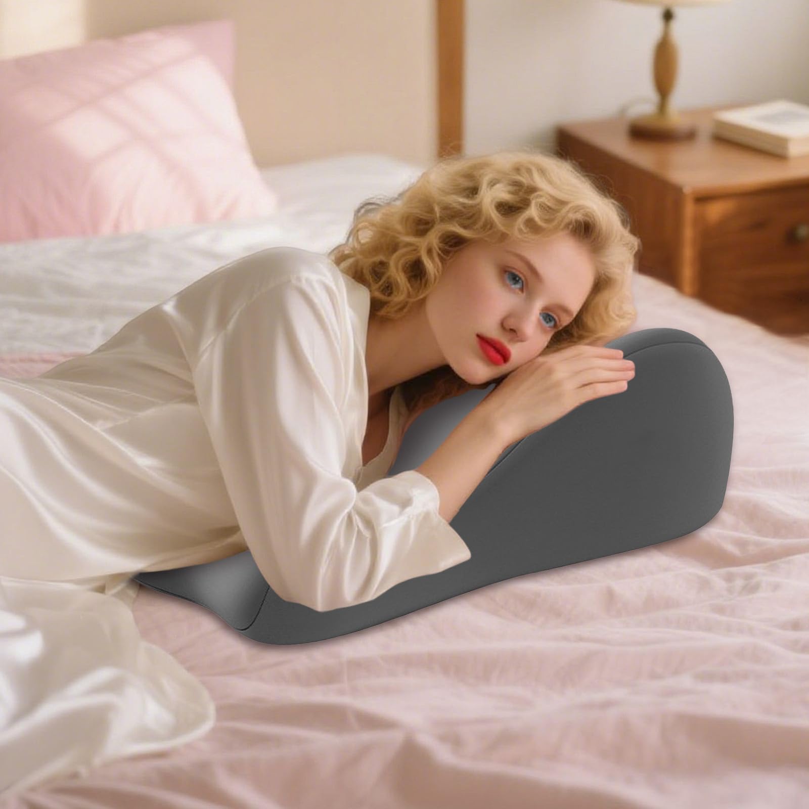 Generisch Coussin de coin discret pour couples - Coussin de siège en mousse à mémoire de forme, Coussin fessier pour couples, Oreiller ergonomique pour couple, Coussin de soutien pour la tête de lit