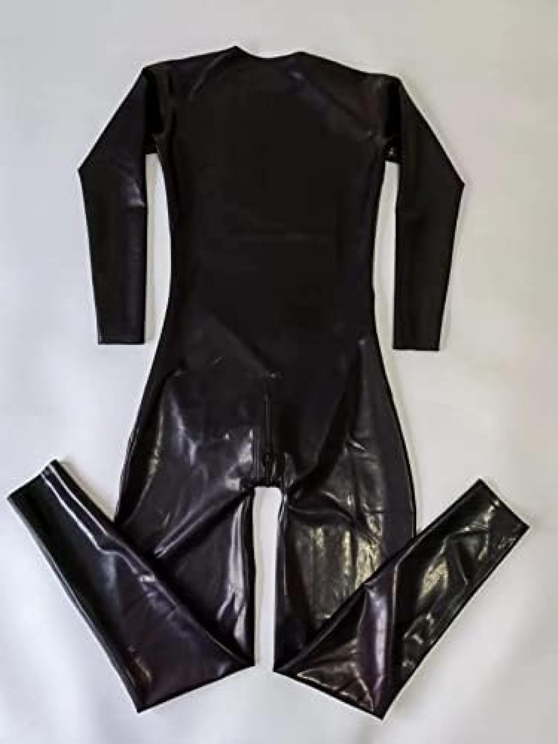 Handmade Black Men's Neck Entry Latex with Crotch Zipper Rubber Gummi Bodysuit,Customize,XX-Large