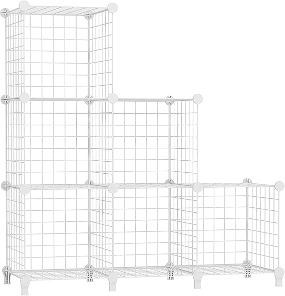 AWTATOS Cube Storage Unit, 6 Cube Wire Storage Shelves, Multifunctional DIY bookcases and
