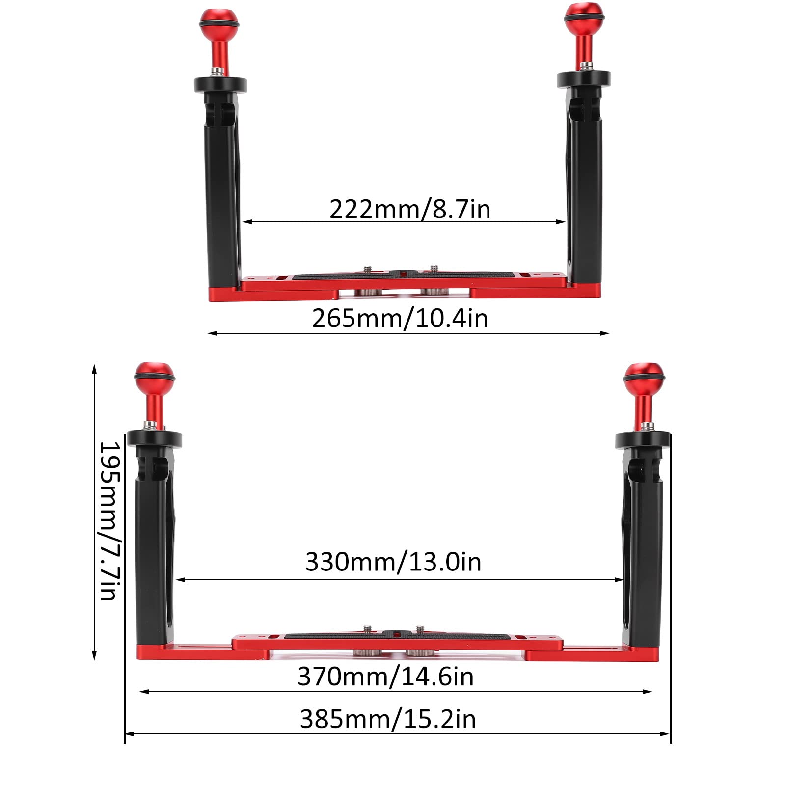 VBESTLIFE Dual Handle Tray Stabilizer Rig, Aluminiumlegierung Tauchen Unterwasser Kamera Gehäuse Tray mit Auslöser, für Unterwasser Balance