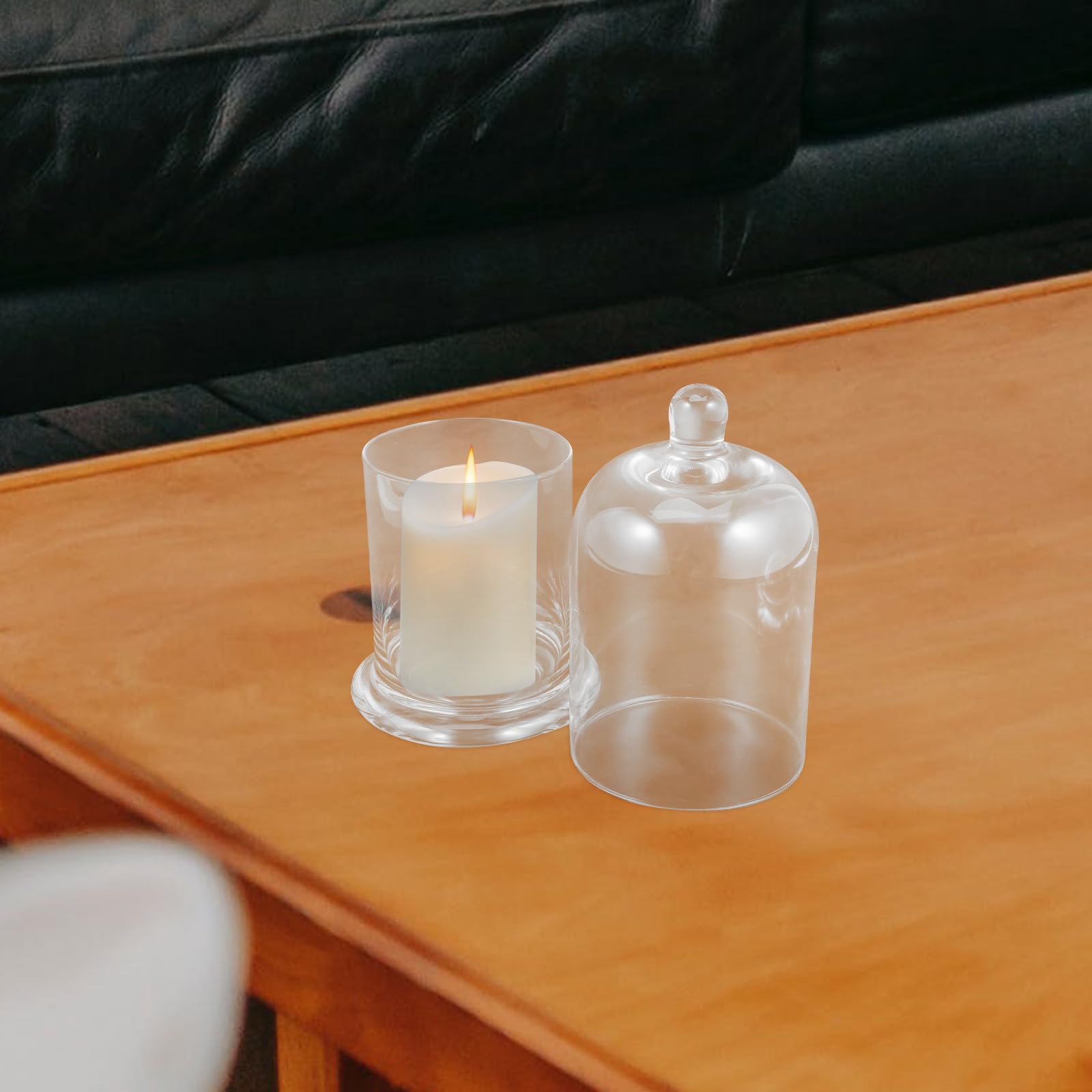 Ipetboom Glas Kerzenbecher 17cm Transparent Dekorativer Kerzenhalter für Hochzeit und Wohnraum Aromatherapie Duftkerzenhalter aus Glas