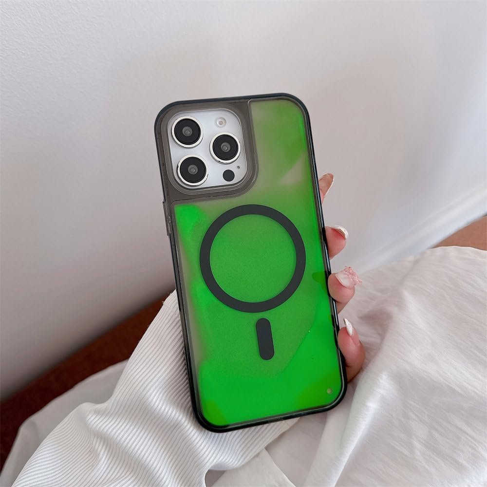 Coque fluorescente iPhone 14 verte pour vos soirées - 7