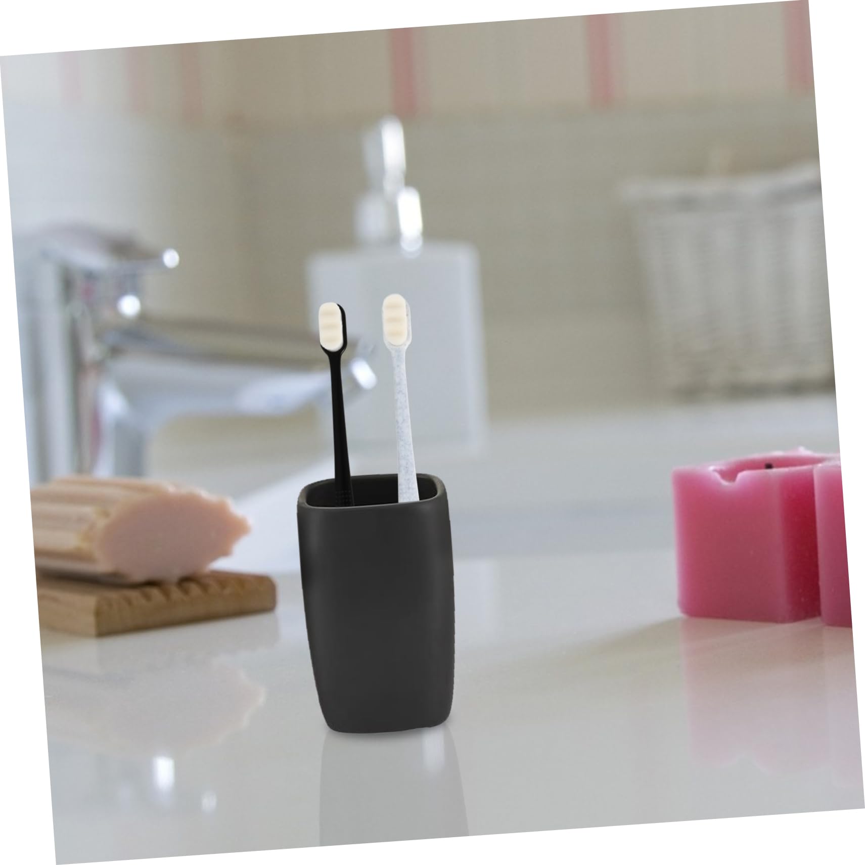 3 Set Spazzolini Morbidi Per Adulti Orale Profonda Con Imballaggio Portatile Rosa Beige Nero 6 Pezzi*3