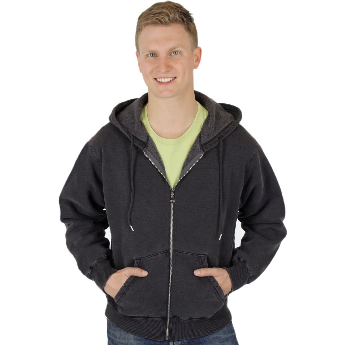 CottonMill Men's 100% Cotton Zip Up Heavyweight Sweatshirt