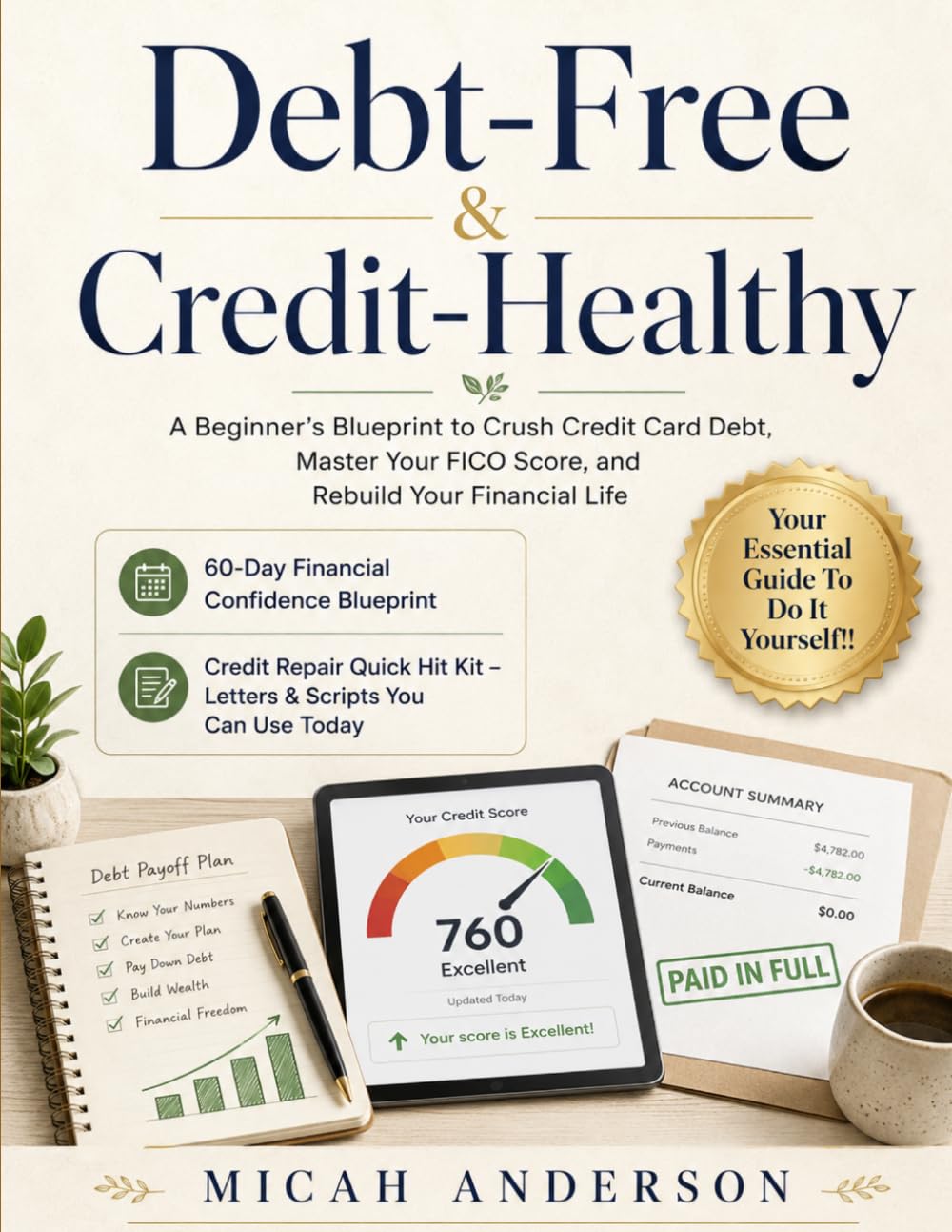 Debt-Free & Credit-Healthy: A Beginner’s Blueprint to Crush Credit Card Debt, Master Your FICO Score, and Rebuild Your Financial Life