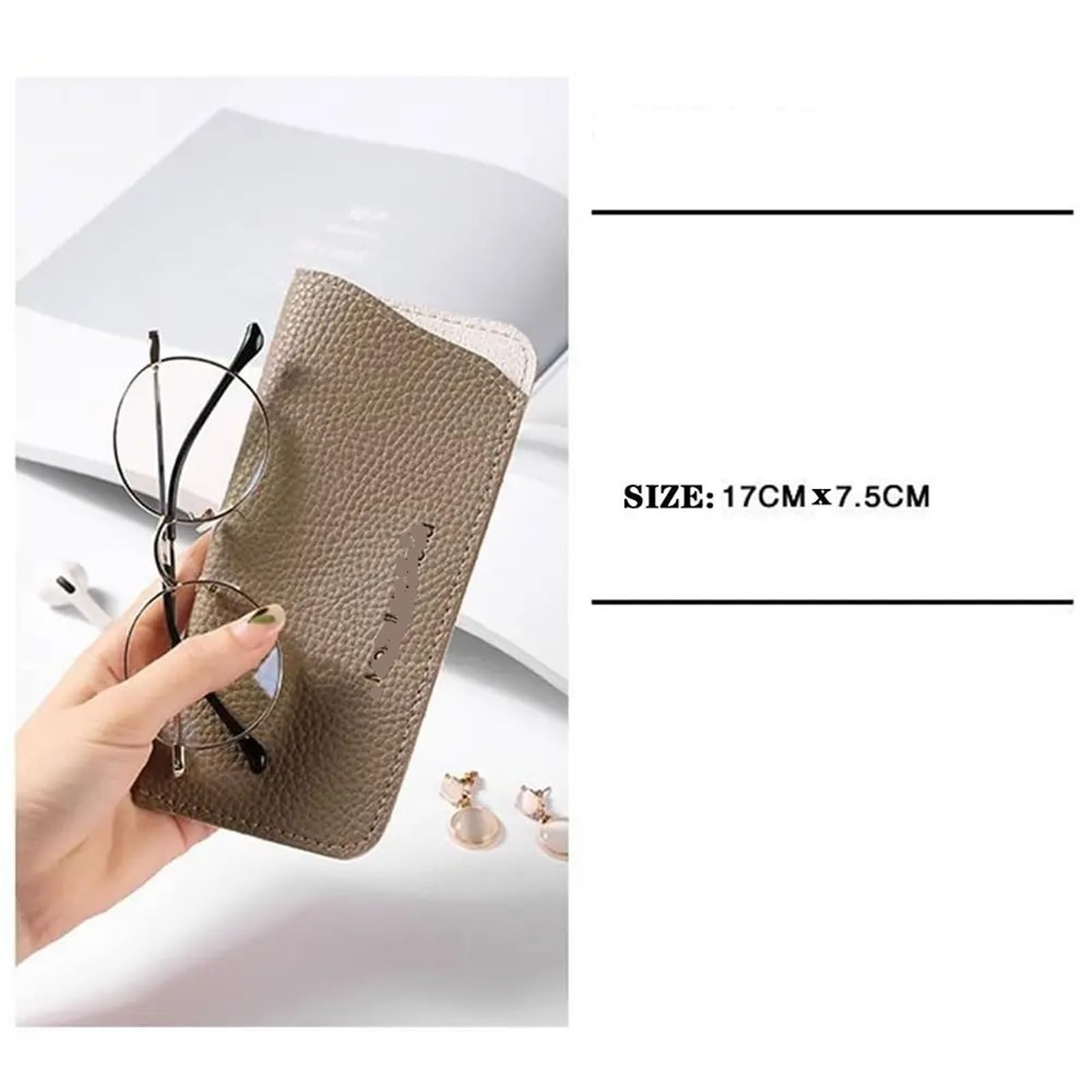 custodia occhiali Custodia Protettiva For Occhiali Da Sole Unisex In Pelle PU, Borsa Portatile For Lettura For In Tinta Unita