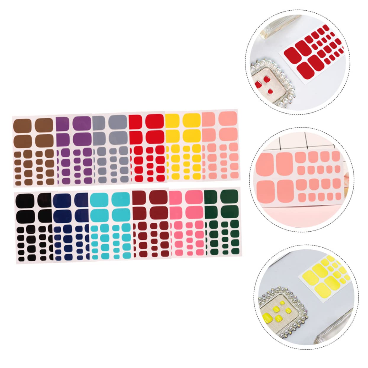 60fogli Adesivi Per Unghie Dei Decorazioni Auto-adesive Per Nail Art Facili Applicare Per Manicure e Pedicure Casa Design