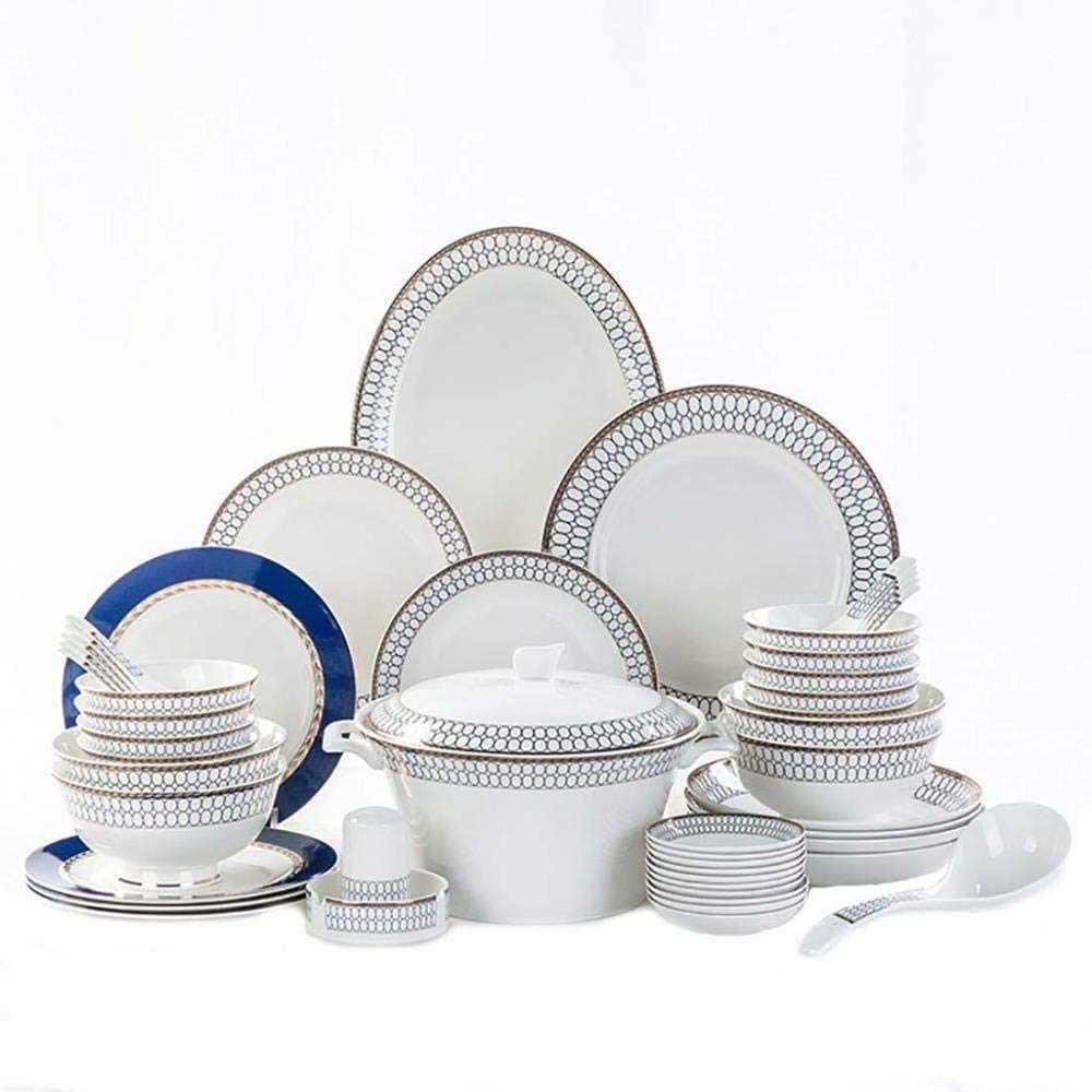 Juego de vajilla de cerámica de 15 Piezas, Juego de vajilla Redonda Phnom Penh Verde, tazón de Sopa con Tapa, Bandeja para cucharas, Suministros de Cocina para (