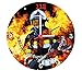 Produktbild Stylische Wanduhr mit geräuscharmen Quarzuhrwerk (Helden die durchs Feuer gehen) 25 cm Feuerwehr