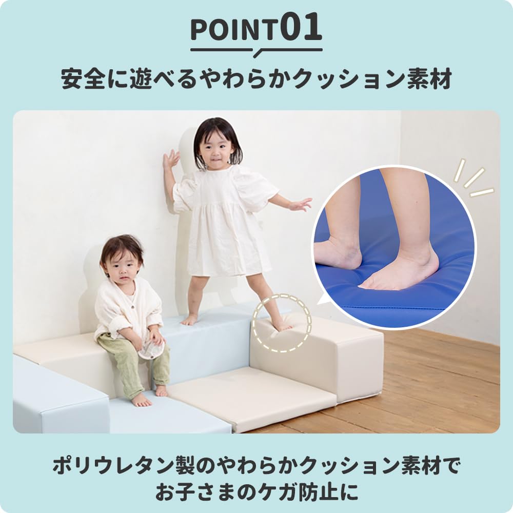 スポーツブロックマット屋内遊具スライドの6点セット Amazon.co.jp: 日本育児 ふやせるアスレチックソフトブロック