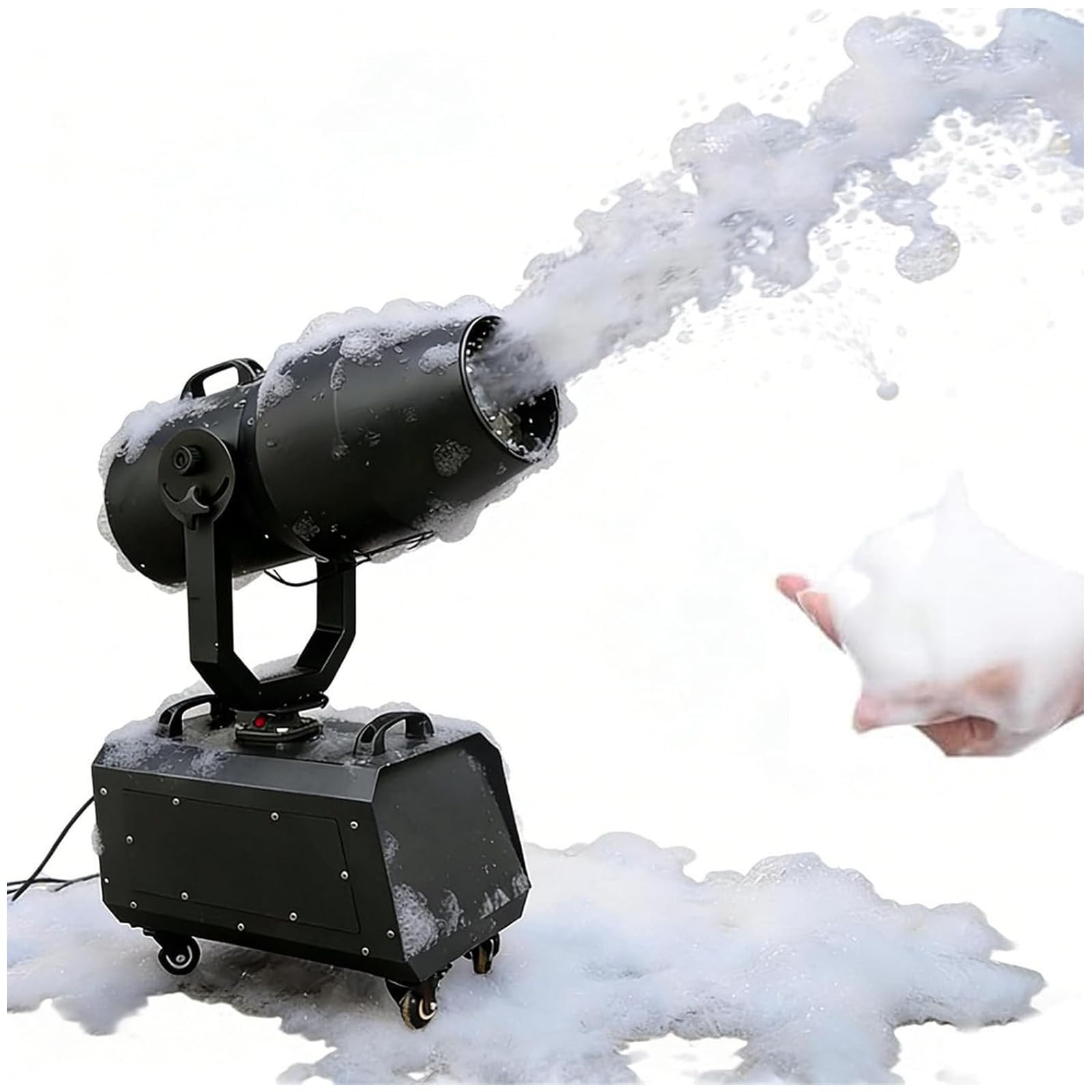 Eastnmythet Automatic Oscillation Foam Cannon for Pool Party Stage Wedding Celebrations, Foam Maker 6~9m Distance/80㎡ Coverage Area Without LED