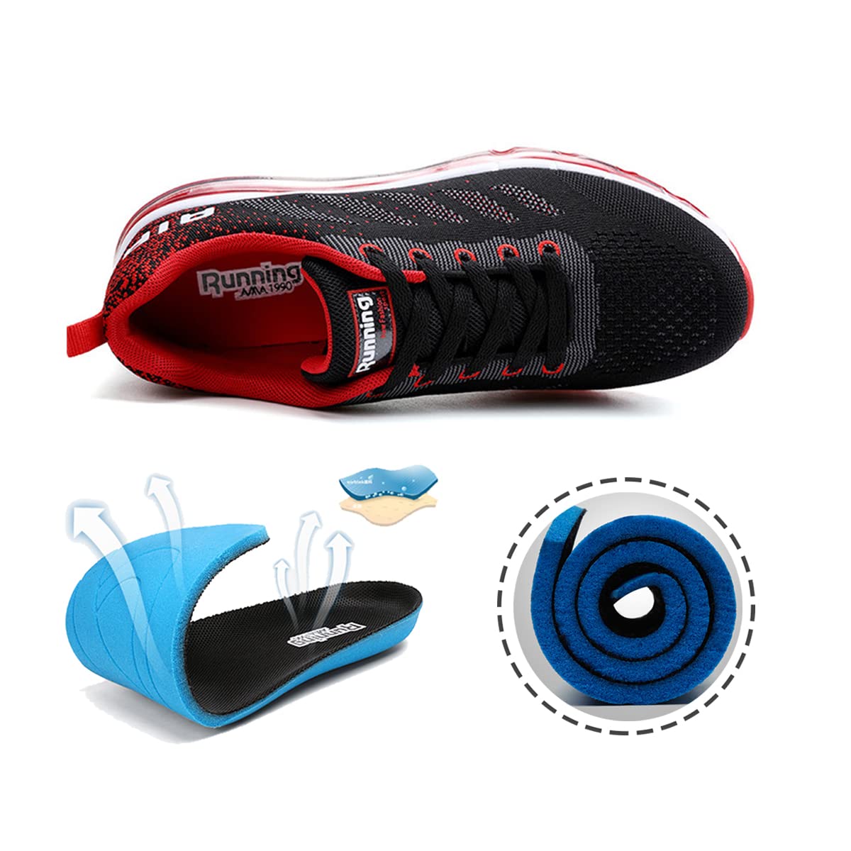 sotirsvs Uomo Donna Air Scarpe Running Sneakers da Ginnastica Corsa Casual da Fitness Scarpe da Tennis Jogging Sportive 34-46 EU
