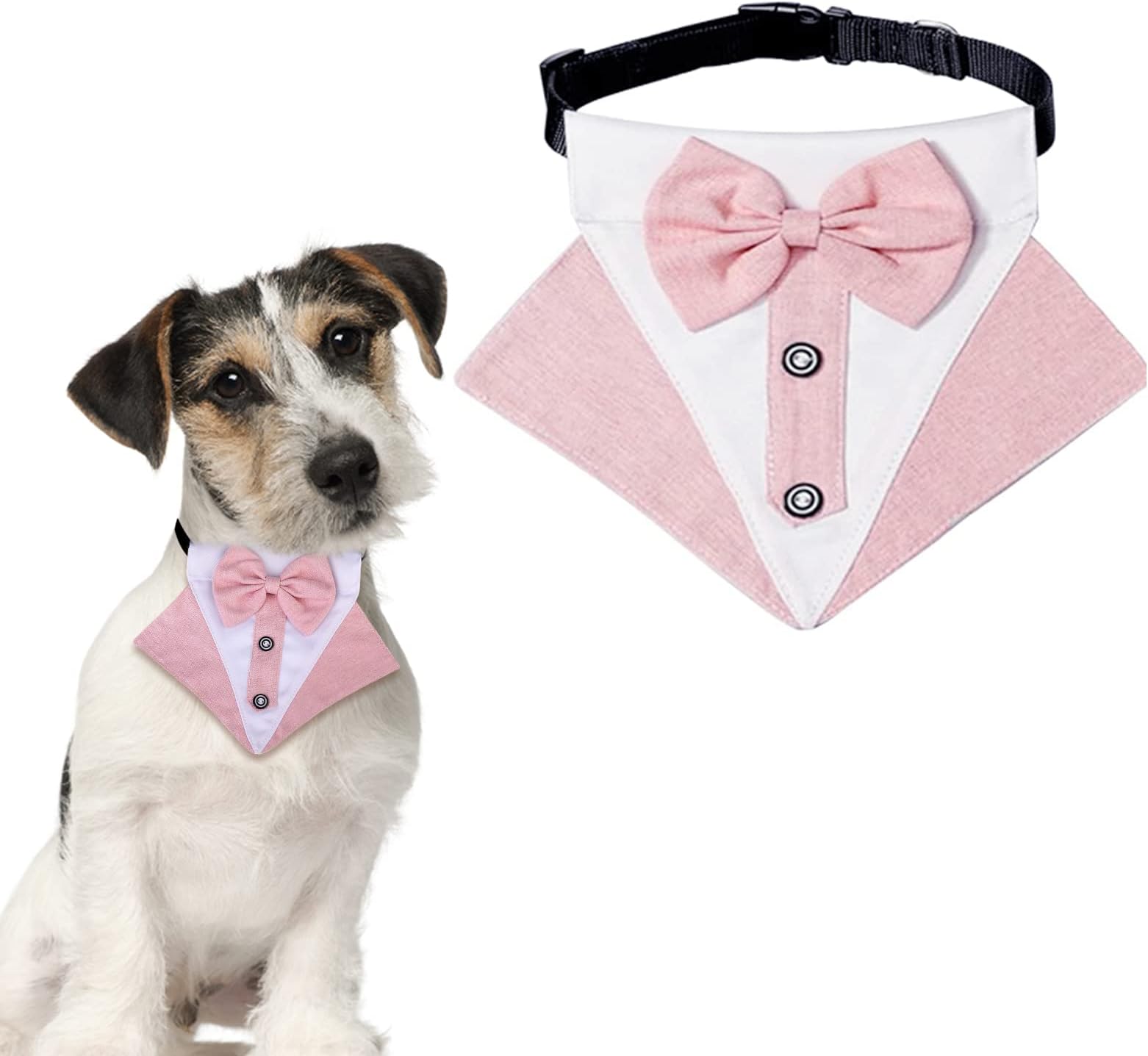 HACRAHO Formal Dog Tuxedo Bandana, 1 Piece Pink Dog