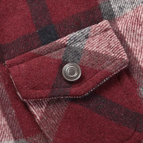 Image of Girls Flannel Plaid Shacket Button Down Long Sleeve Casual Shirt Shackets Fall Jacket Clothes