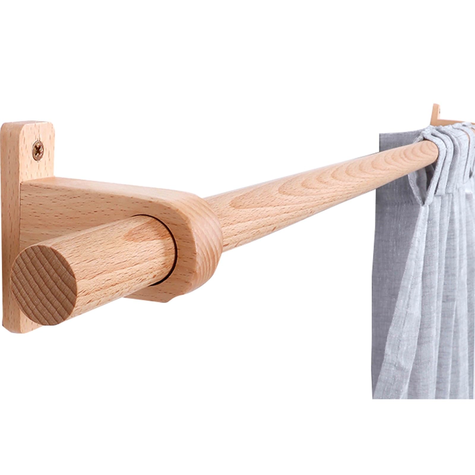 Ele Home Decor Solut - Asta in legno massello, supporto singolo e perforatore, montaggio laterale, ideale per camera da letto, soggiorno, ufficio, 260 cm
