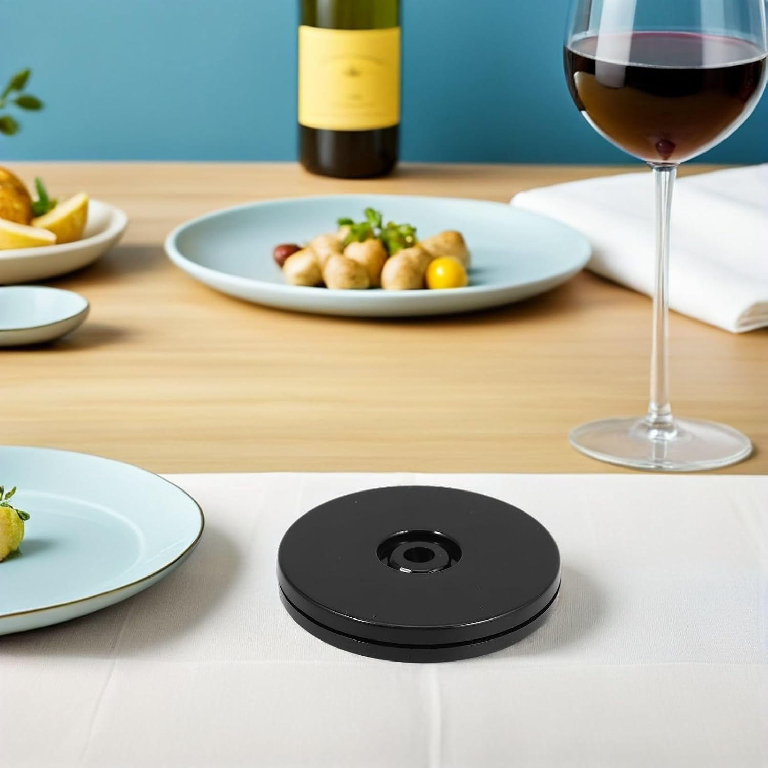Black Rotating Display Turntable Base for Dining Tables and Menus