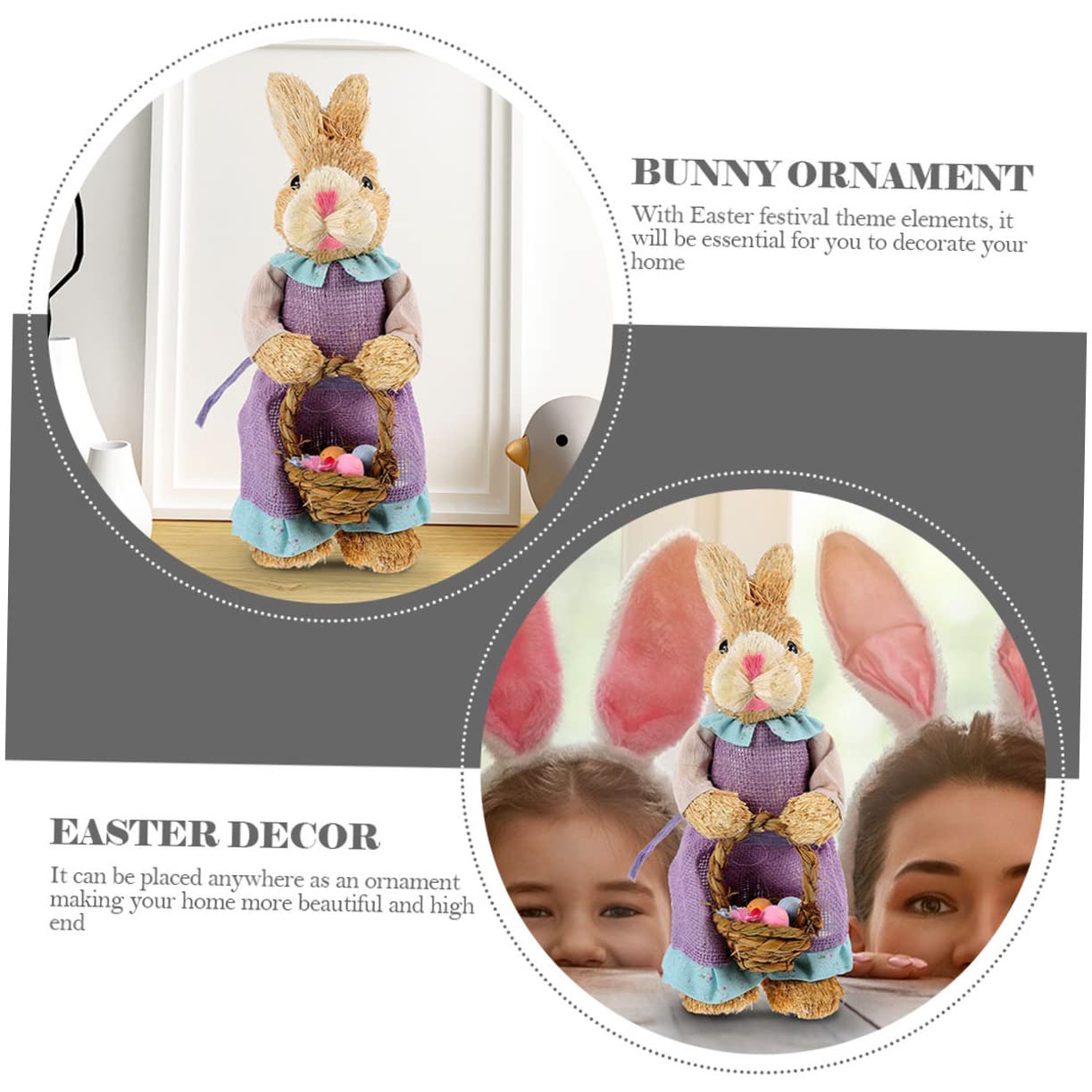 VANZACK Coniglio di Pasqua Ornamento Pasquale Statua Decorativa Coniglietto Festa Ornamento Tavolo Artigianato Forma Coniglio