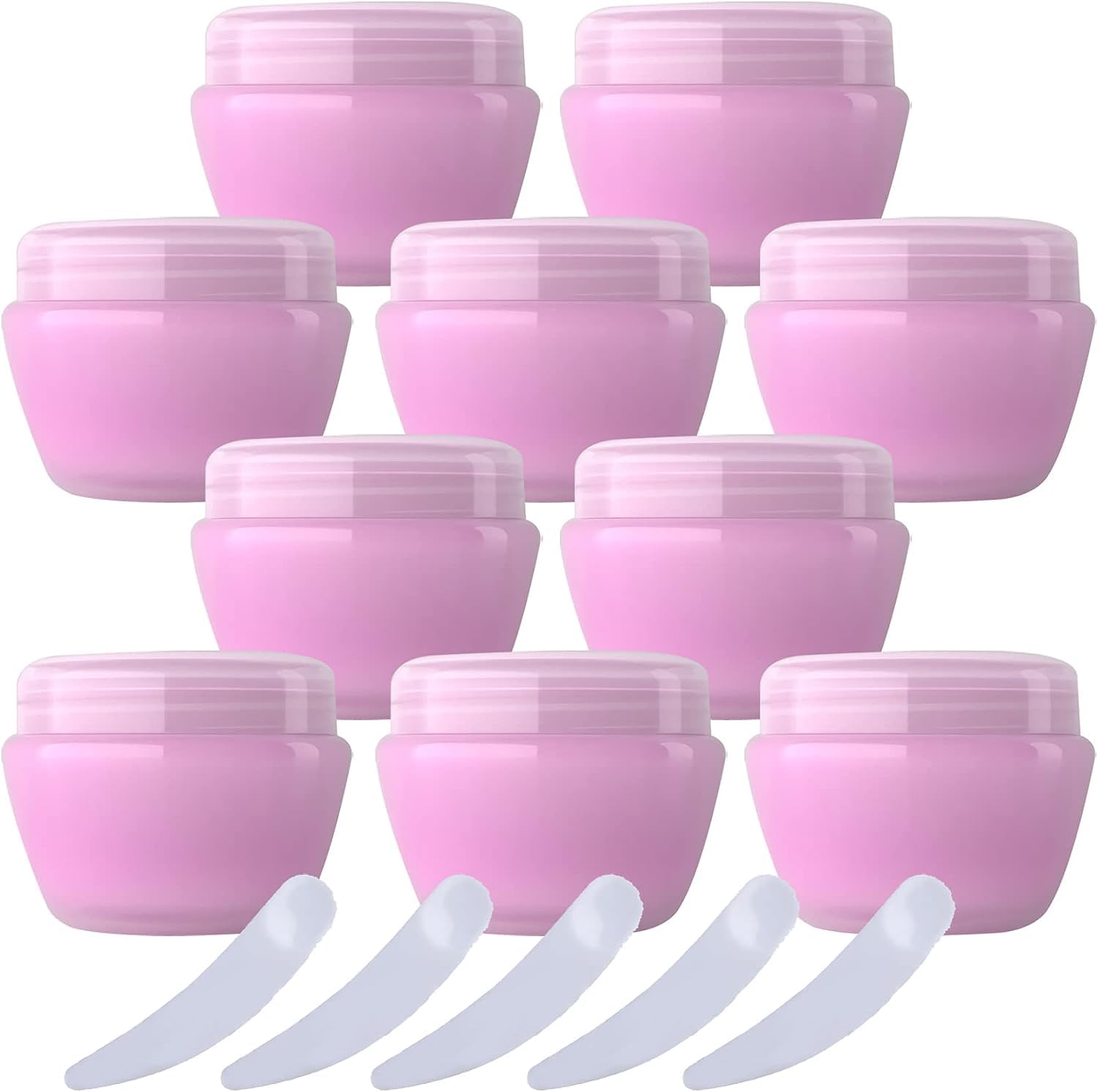 Cosmetics jars, Pack of 20,Plastic Cream Jars Cosmetic Pots, Mushroom Shape Containers Storage Pot for Travel(Pink,0.3 Ounces)