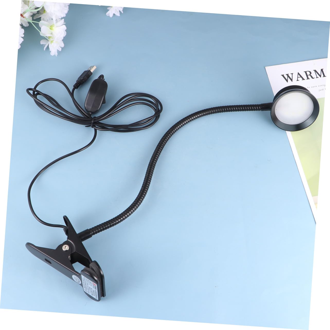 Lampada a Clip LED per Comodino, Collo Flessibile, Luce per Leggere USB 4W 6W, per Leggere a Letto Nel Buio