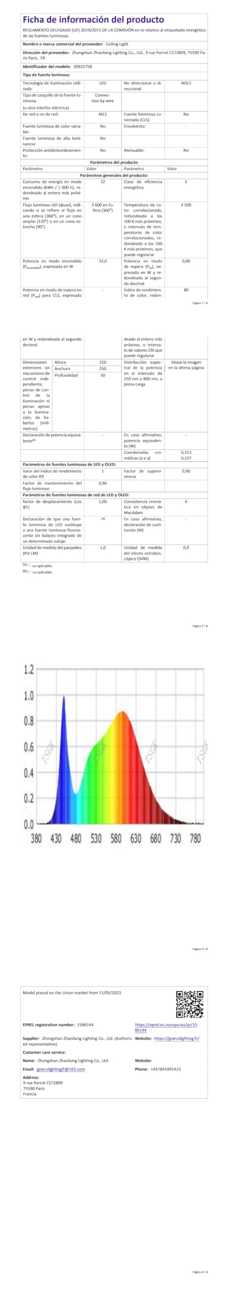 32W Plafon LED Techo, Lamparas de Techo LED Moderna 3600LM, 4500K Luz Natural IP54 Impermeable, Luz de Techo Para Baño Cocina Pasillo Balcón 25CM