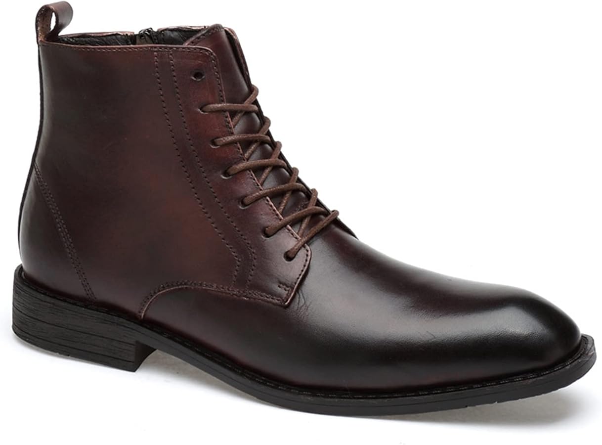 Stivaletti Da Uomo Allacciati In Pelle Colore Marrone Scuro - Foto 11