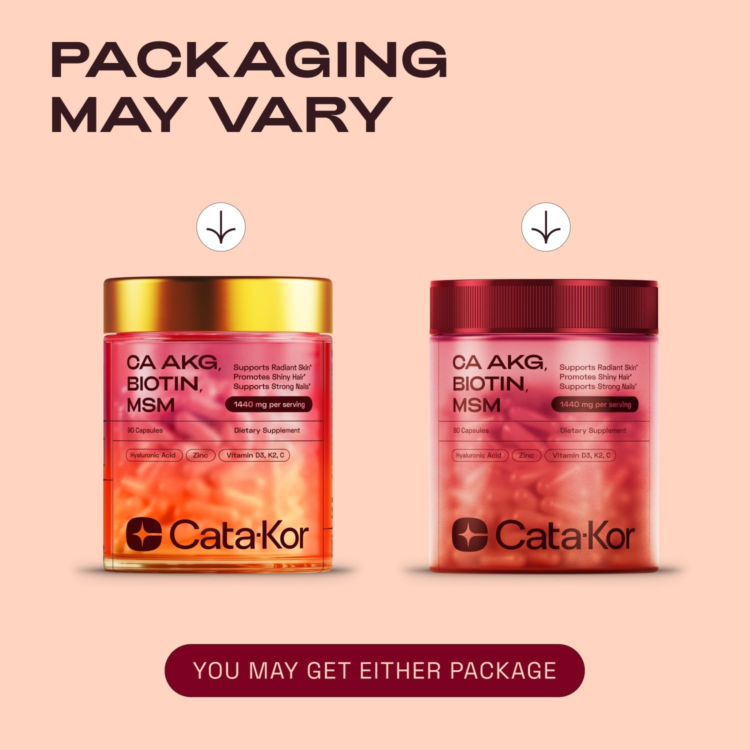 Hair Skin and Nails Vitamins – Biotin | Hyaluronic Acid | Calcium AKG | MSM | Vitamin C & Vitamin D3 K2 – Hair Vitamins for Women – Promotes Shiny Hair & Radiant Skin – 90 Capsules (1 Pack) - Image 9