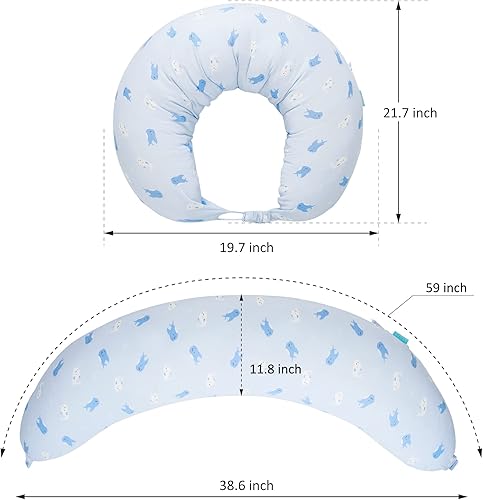 Miniatura 6 de Almohada de maternidad, almohadas corporales para dormir de lado, almohada de lactancia materna, soporte para el vientre, con funda extraíble lavable