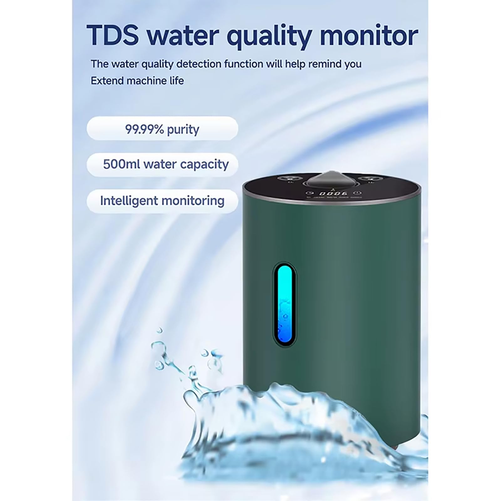 Urządzenie do inhalacji wodorem 225 ml/min, 2 w 1 przenośny inhalator z podwójnym wyjściem i separacją H-O, generator wody wodorowej o wysokiej czystości 99,99% z jonizatorem wody PEM