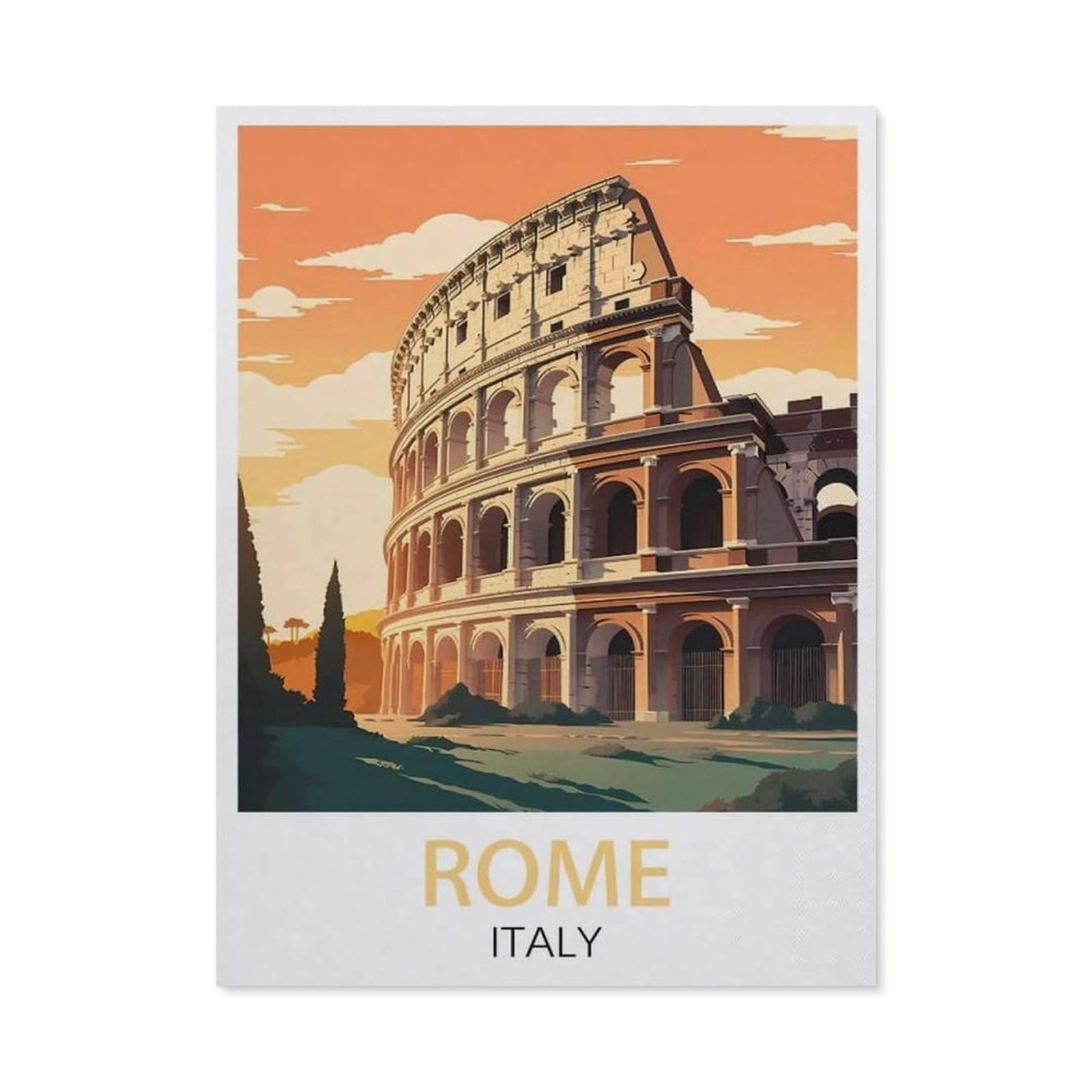 Metal Sign Tin Sign，Rome Italy(15x30cm）