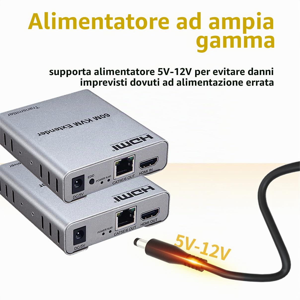 Swallows Extender HDMI KVM USB 60M, con audio 1080P R/L di CAT5E Cat6 RJ45 Cavo Ethernet Trasmettitore Ricevitore Convertitore audio video PC Laptop a monitor TV