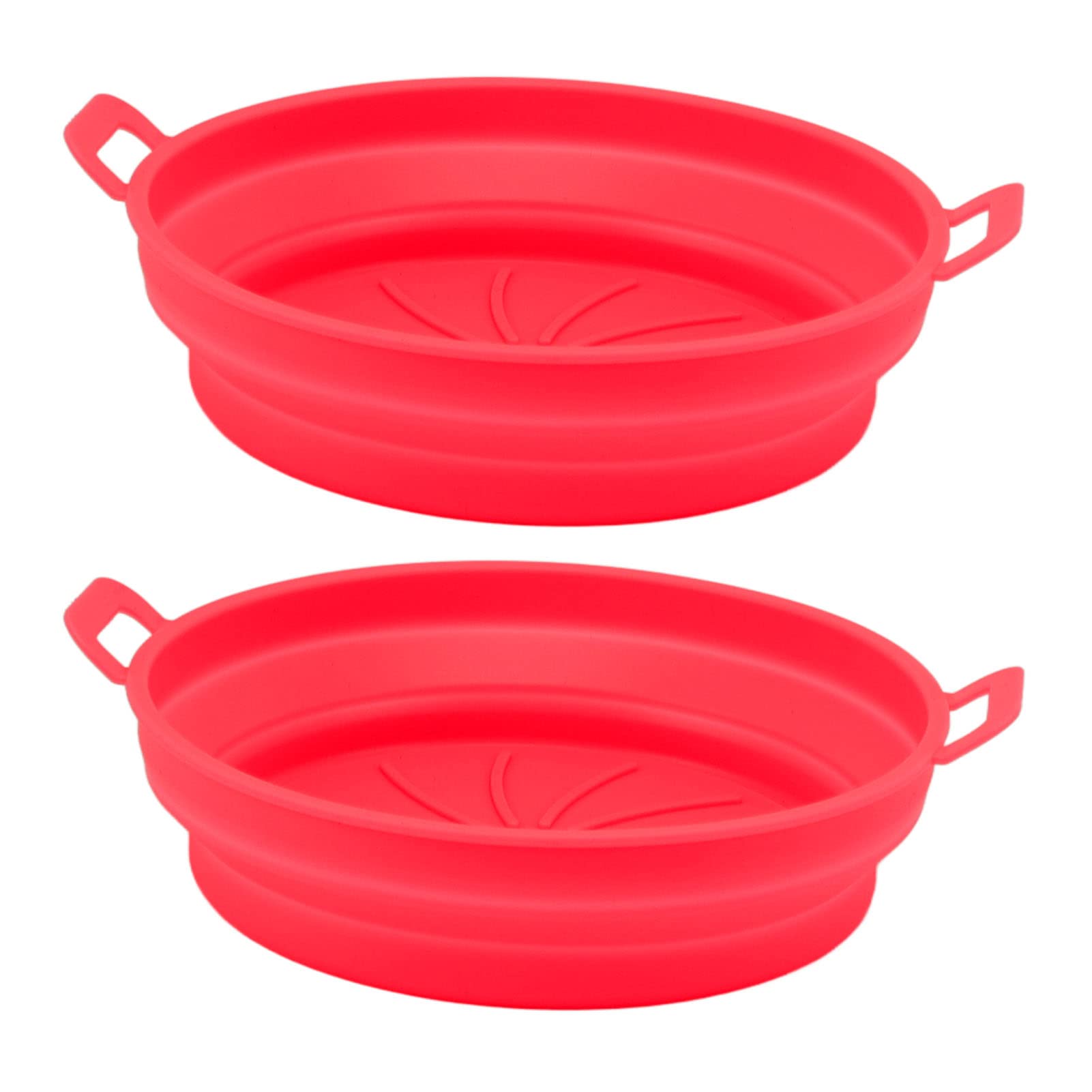 Doublure en silicone pour friteuse air fryer rouge de 19 cm lot de 2 tapis
