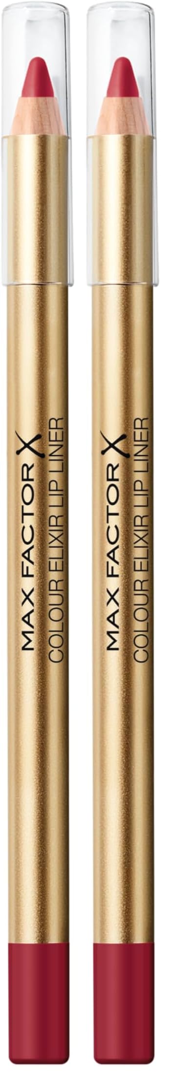 Max Factor Colour Elixir Lipliner, 75 Rich Wine, Lipliner für ideal definierte Lippen, mit geschmeidiger Textur und mattem Finish, verlängert die Haltbarkeit des Lippenstifts, 5 g (Packung mit 2)