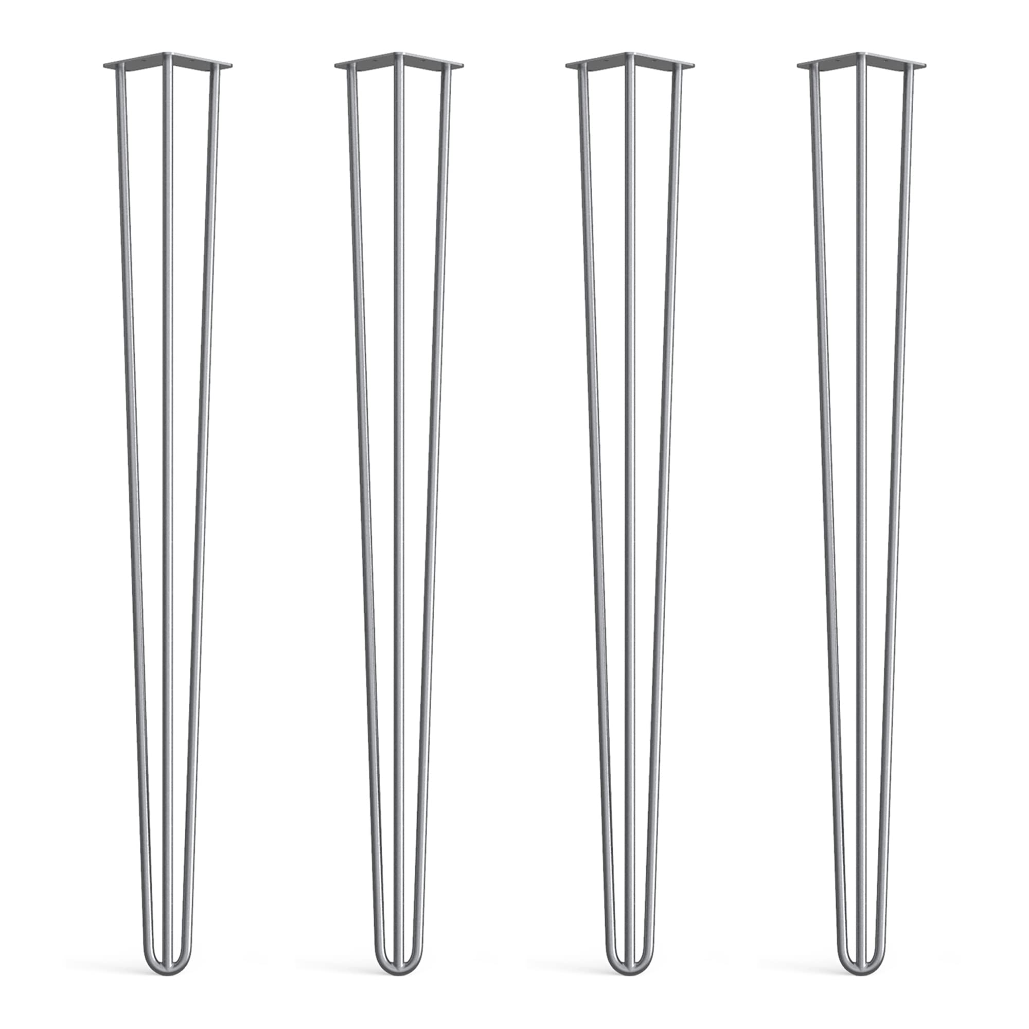 4 x Hairpin Legs from DT IRONCRAFT - 102cm 3 Rod / 12mm, Bare Steel with Floor Protector Feet & Screws - Heavy Duty Bar Table Legs โ image 1