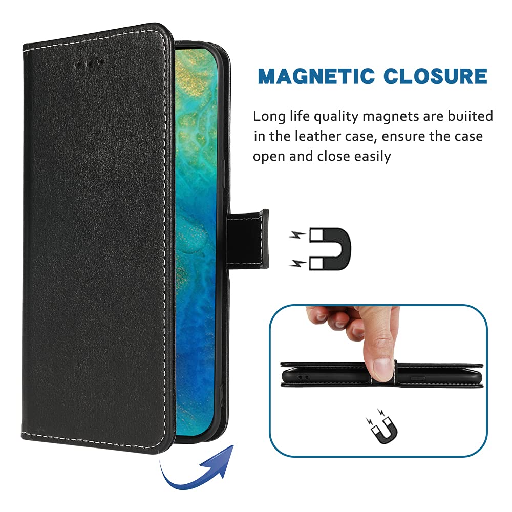 Asuwish Compatible With Huawei Mate 20 Wallet Case Tempered Glass