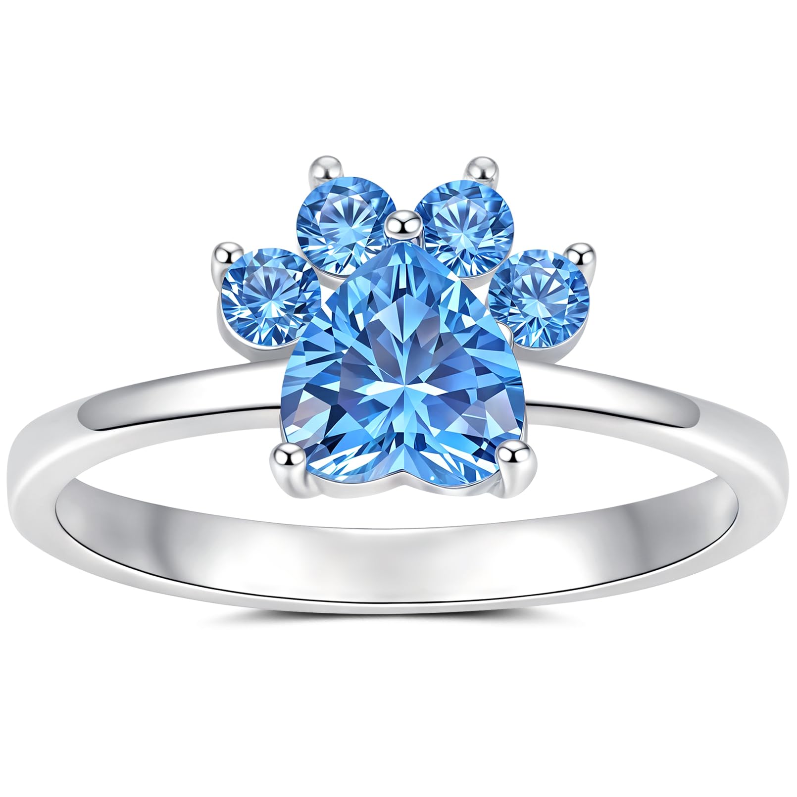 Srebrny, otwarty, regulowany kciuk z cyrkonią, Fidget Ring dla kobiet