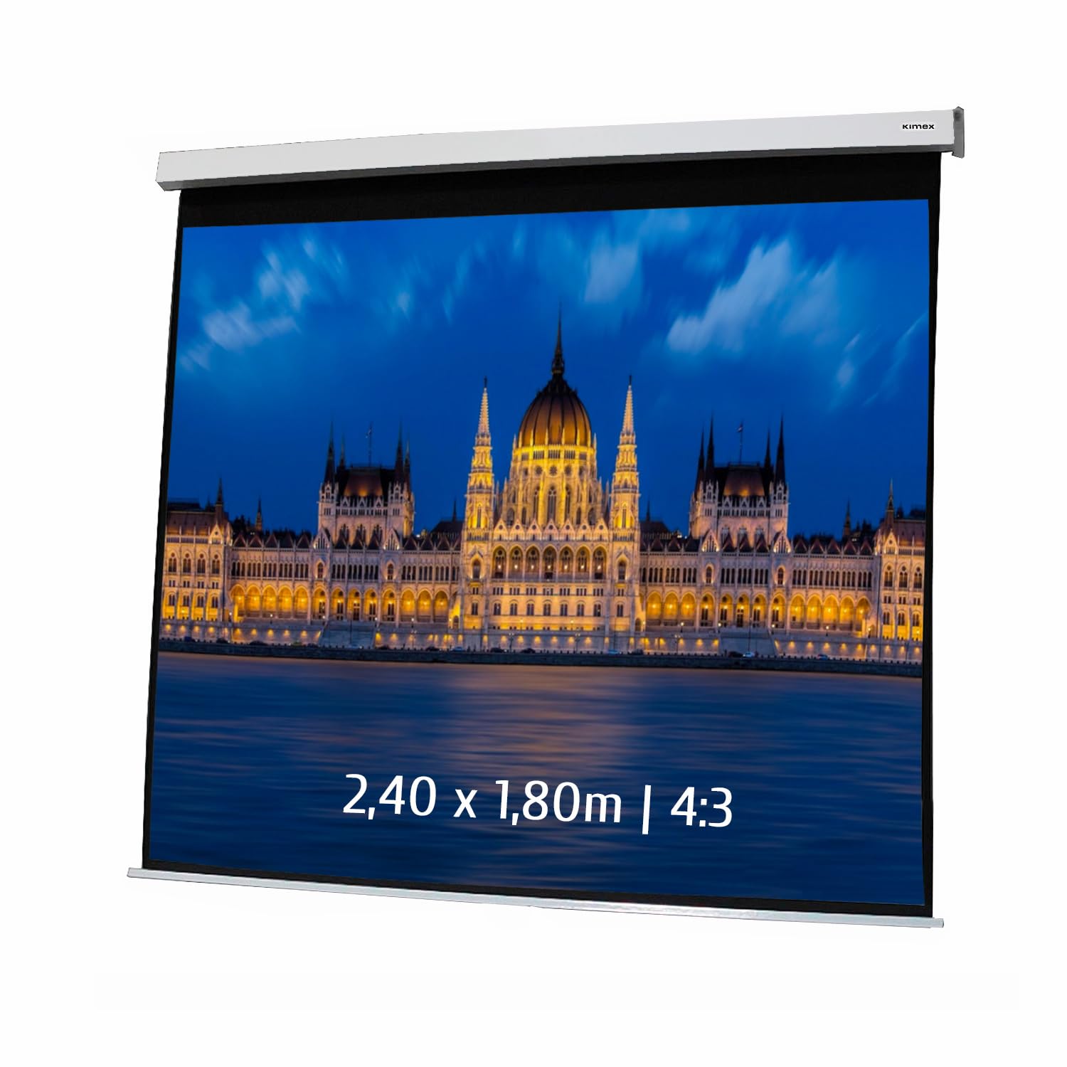 KIMEX 042-3405 Schermo di Proiezione Elettrico 2,40 x 1,80m- Formato 4:3