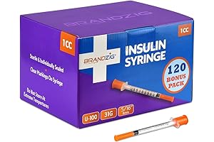 Brandzig Insulin Syringes: 31G 1cc 5/16" (120-Pack)