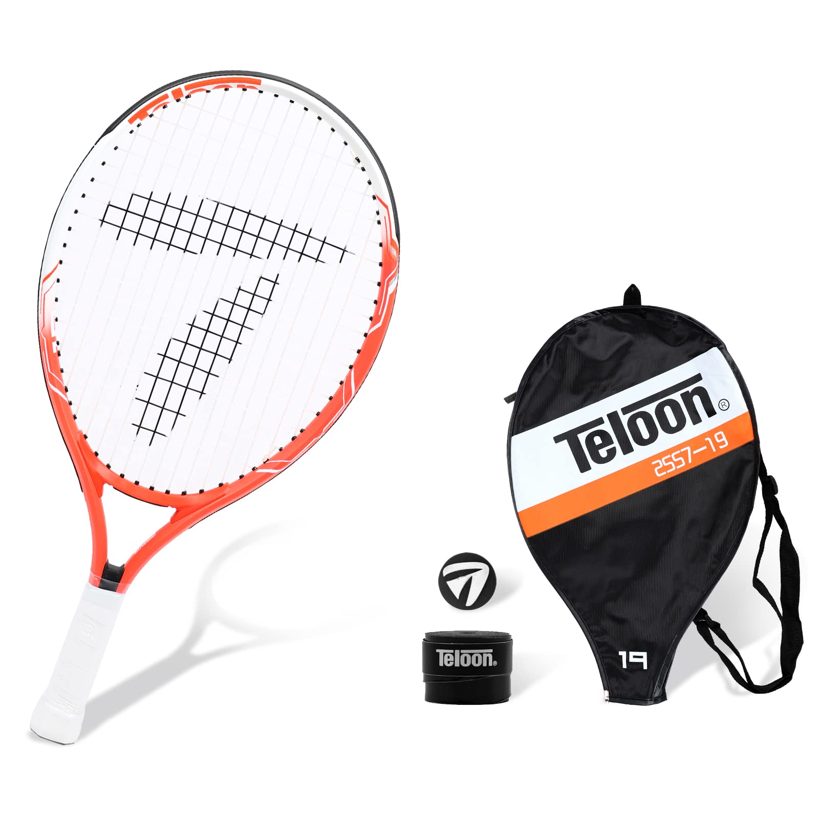 teloon kids tennis racket, 19"-25" inch youth tennis racquet with cover, junior tennis racquet for kids children boys girls age 3-12.