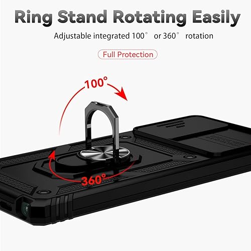 Miniatura 5 de Funda para Galaxy Note 20 5G, Samsung Note 20 SM-N981U con protector de pantalla de vidrio templado y cubierta de cámara deslizante, anillo