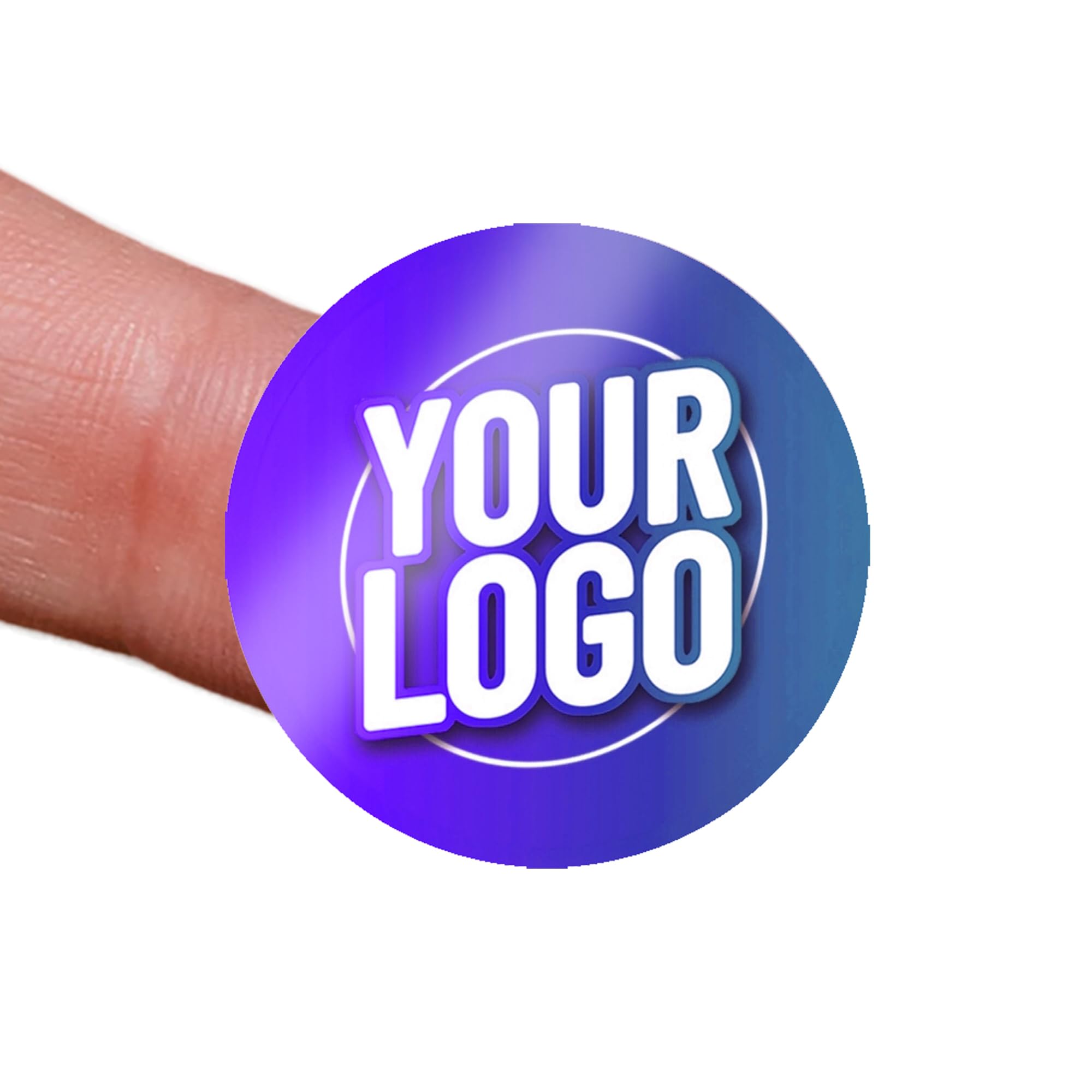 Personalised 25mm Round Vinyl Stickers – Custom Logo Labels for Packaging, Thank You Seals & Branding – Circle Business Stickers – Waterproof (Vinyl, 6 Sheets (420 Labels))