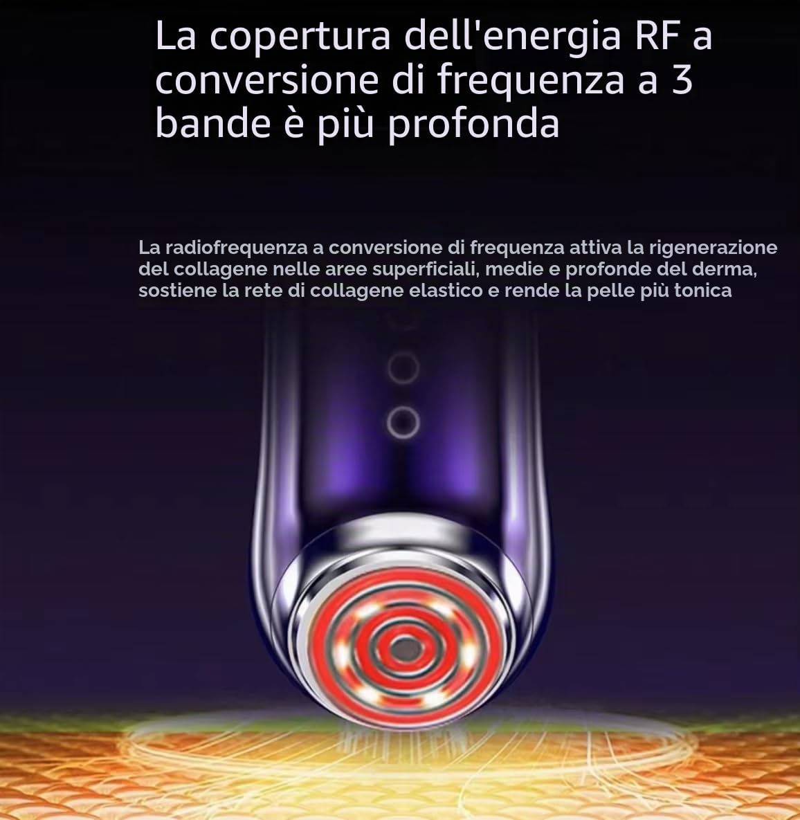 Dispositivo a Radiofrequenza Professionale Massaggiatore Viso Multifunzionale Antirughe di Bellezza EMS Lifting Anti-Età Anti-Acne, Massaggiatore Facciale Elettrico Pulizia Profonda
