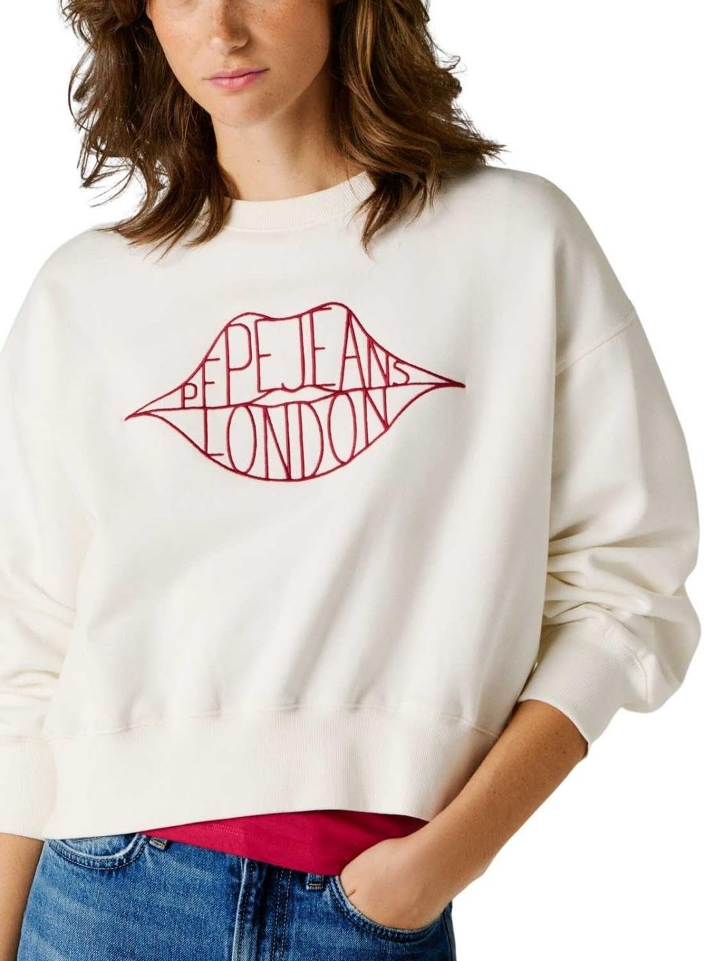 Pepe Jeans Bluza damska Bernis, biała (Mousse White), XS, biały (Mousse White), XS