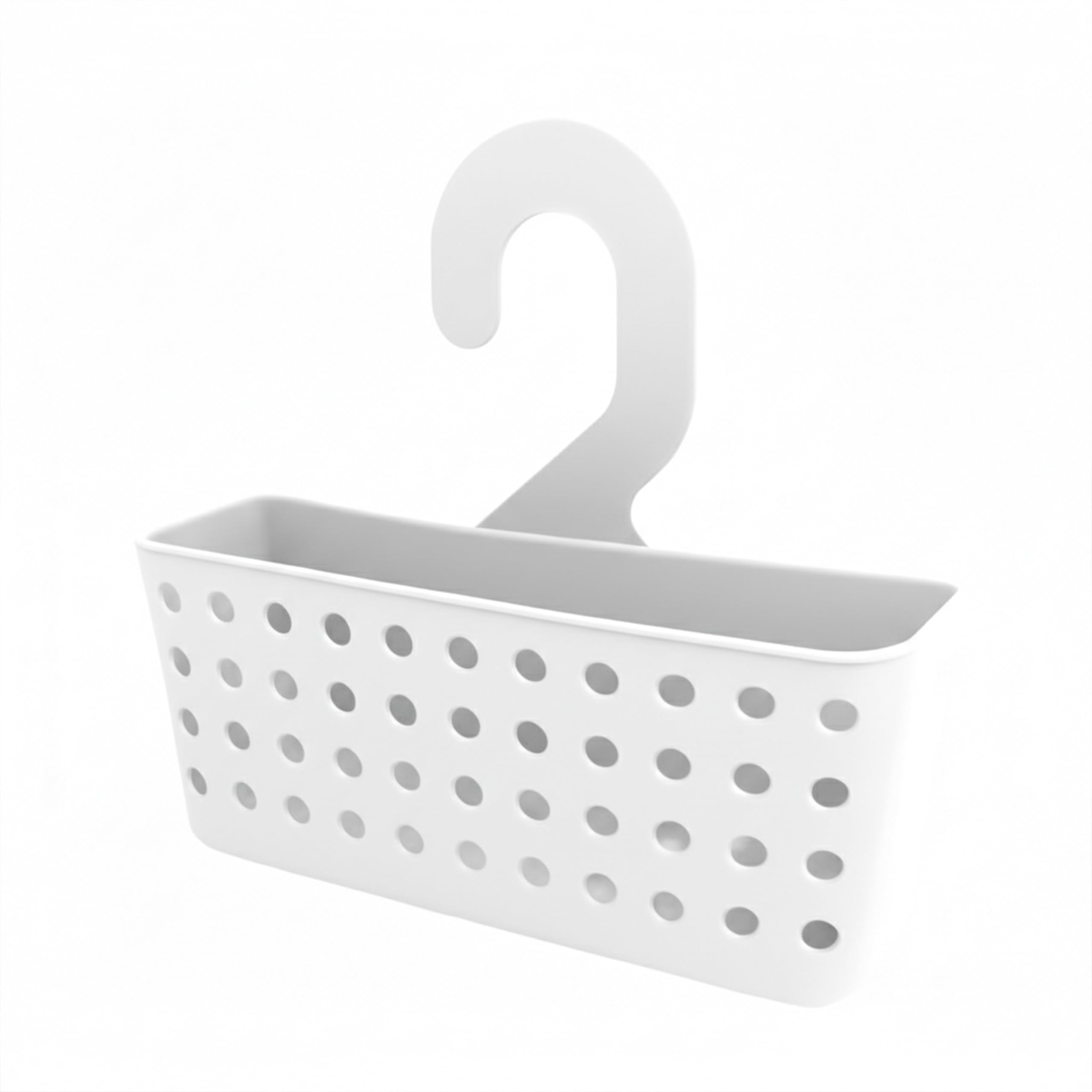 Ketayle Premium Plastic Shower Caddy White - Wall Mounted Storage Basket for Bathroom Essentials, Space-Saving Organizer with Large Capacity for Shampoo, Soap, Towels, and Toiletries
