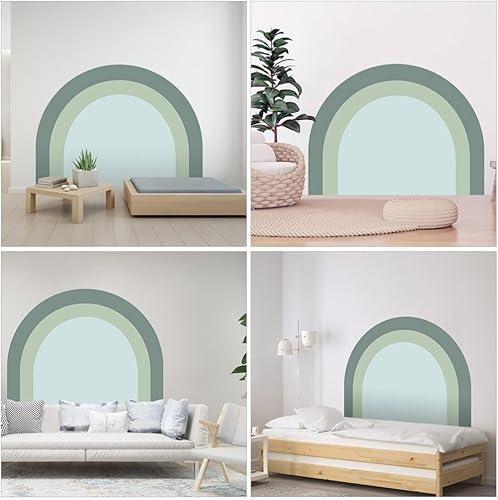 Miniatura 5 de Uonlytech Adhesivo de pared para pared, diseño de arco de semicírculo, decoración de pared, diseño geométrico, murales de pared, despegar y pegar,