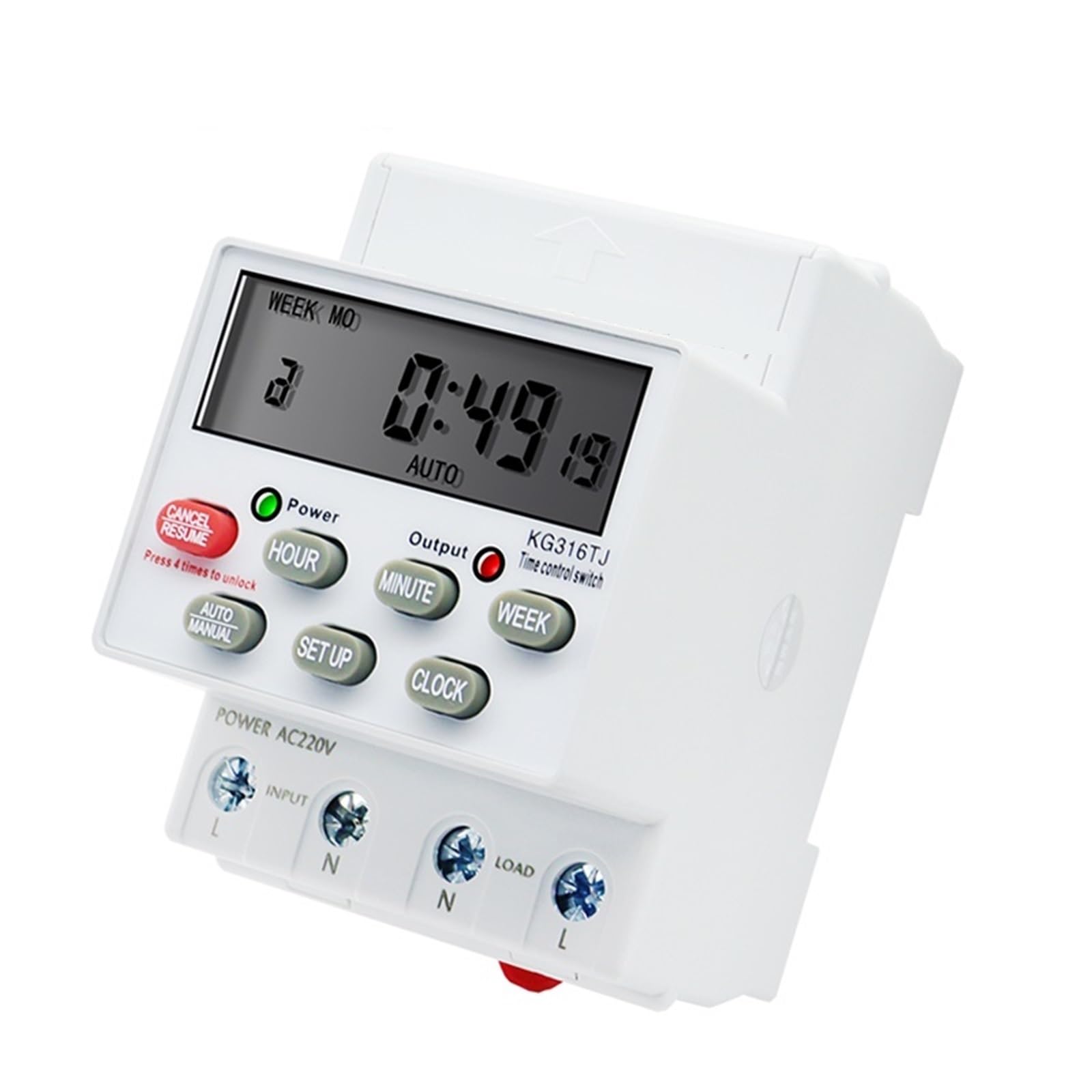 Weekly 7 Days Programmable Digital Time Switch Relay AC 220V 230V